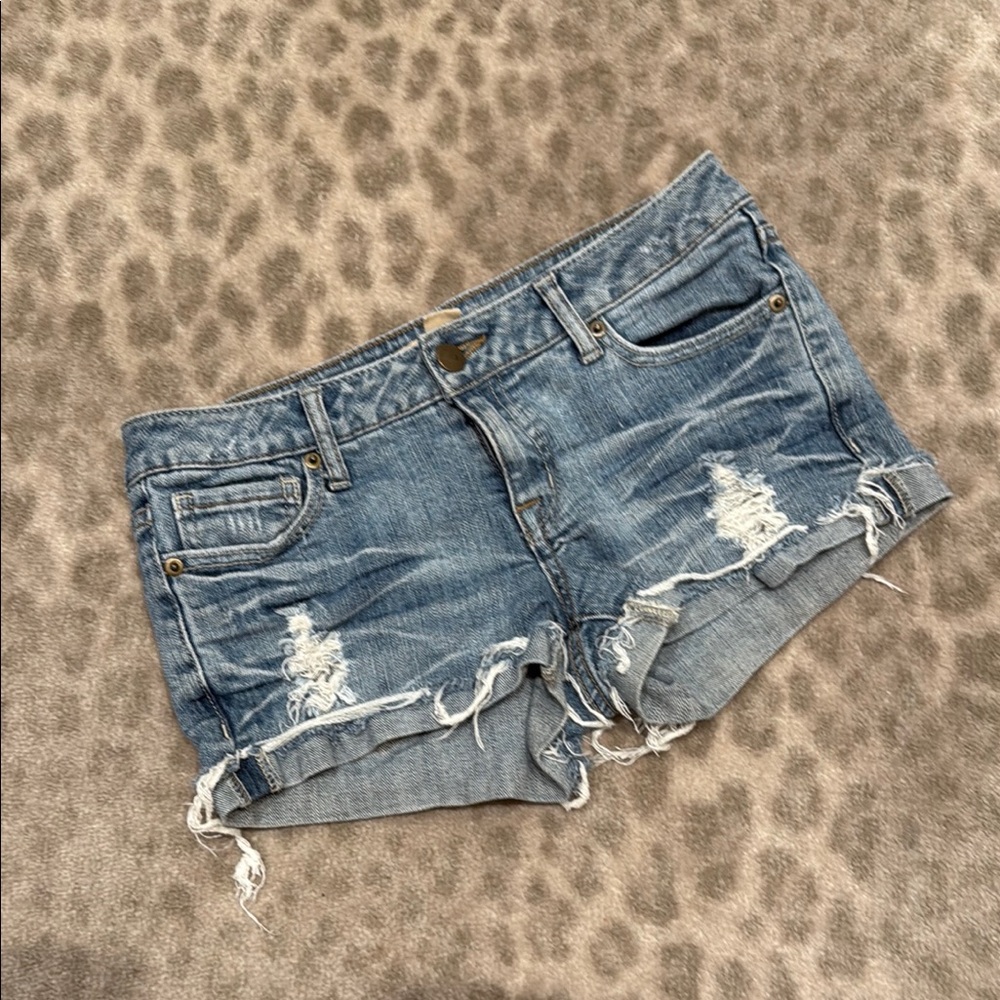 Forever 21 Blue Distressed Jean Shorts